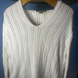 Women’s Bamboo Traders Pull Over Long Sleeve Shirt White With Hoodie Size Xl